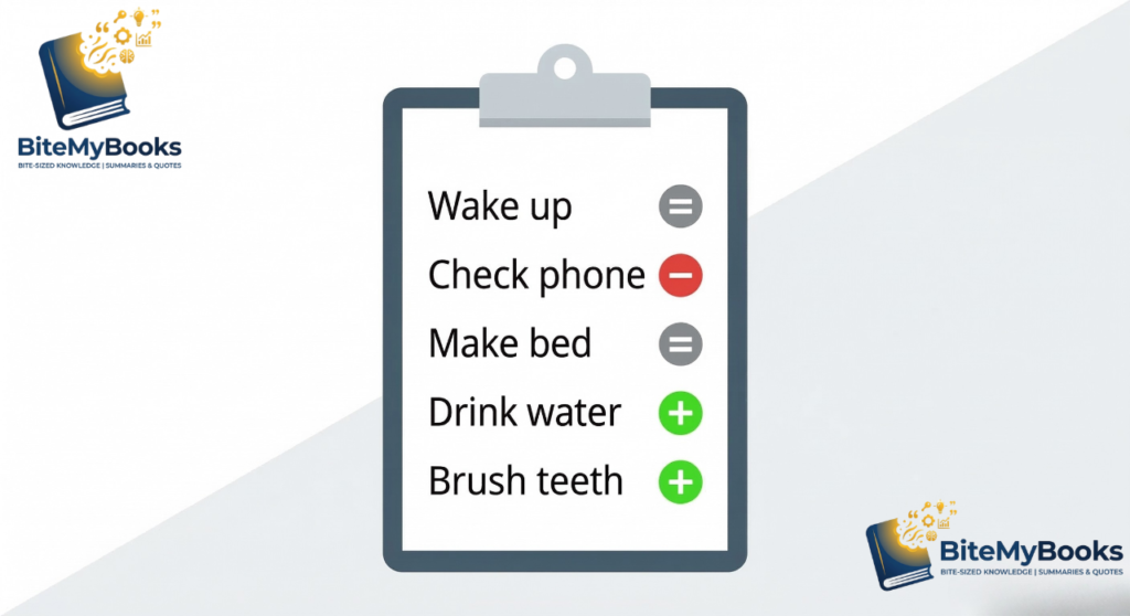 An example of the Habits Scorecard from Atomic Habits Chapter 4