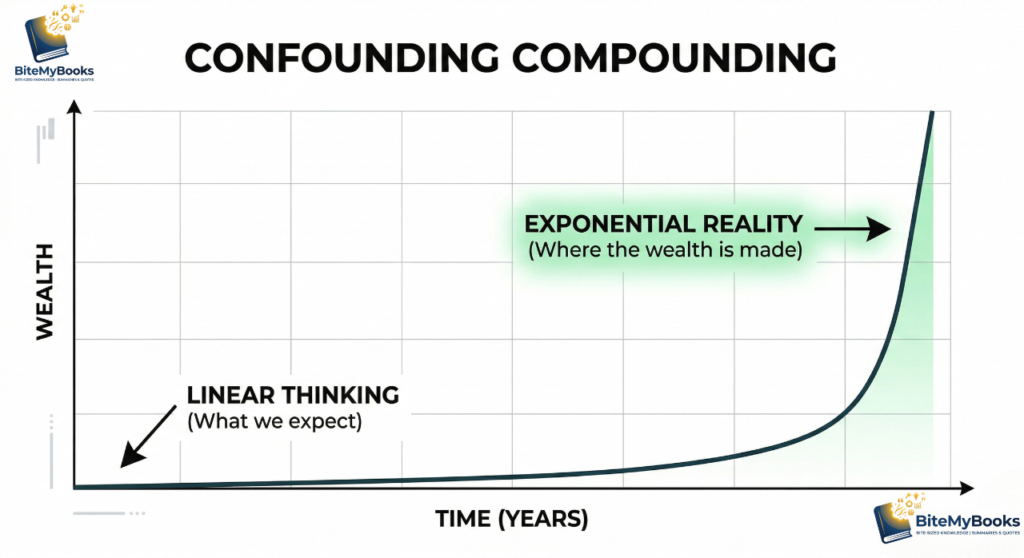 Confounding Compounding exponential growth chart from The Psychology of Money