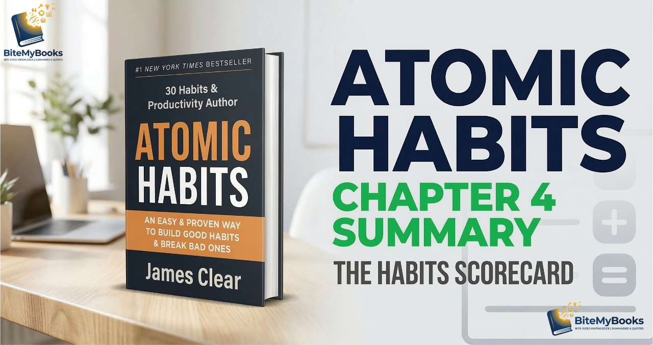 Atomic Habits Chapter 4 Summary: The Habits Scorecard featured image for BiteMyBooks.com