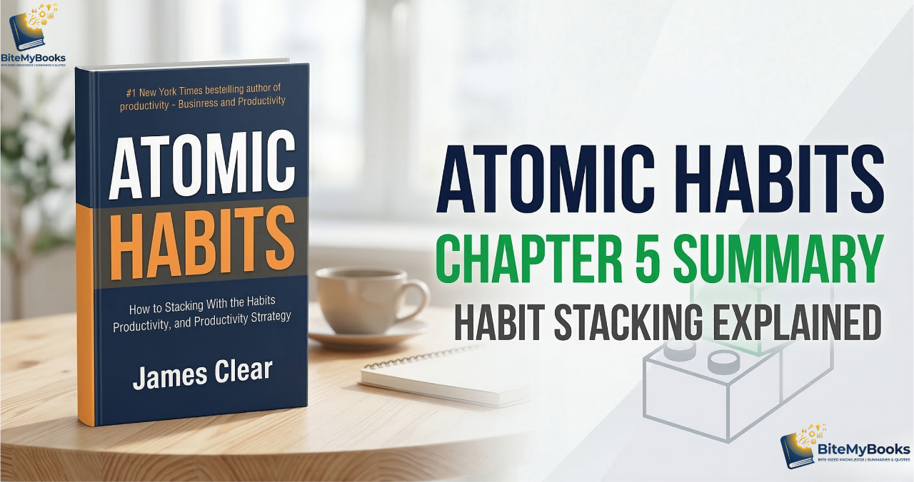 Atomic Habits Chapter 5 Summary: Habit Stacking Explained featured image for BiteMyBooks.com