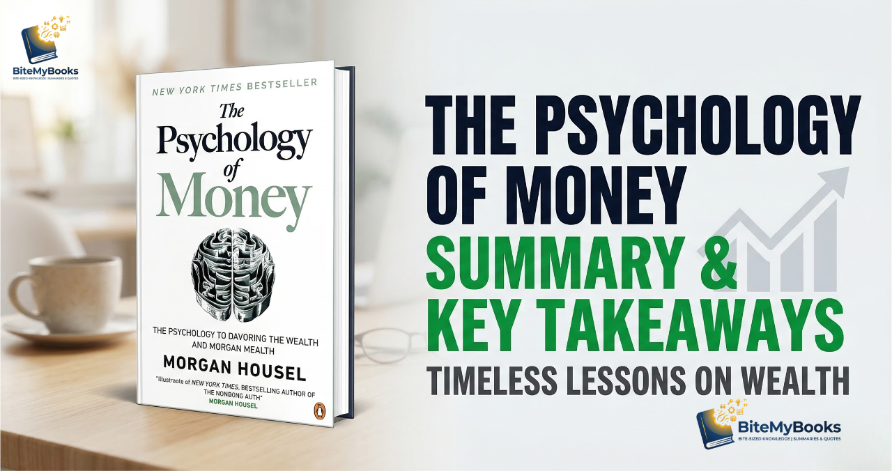The Psychology of Money Summary and Key Takeaways featured image for BiteMyBooks.com